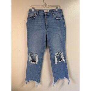 WE THE FREE BUTTERFLY BUTTON WOMENS DISTRESSED JEANS SIZE 29